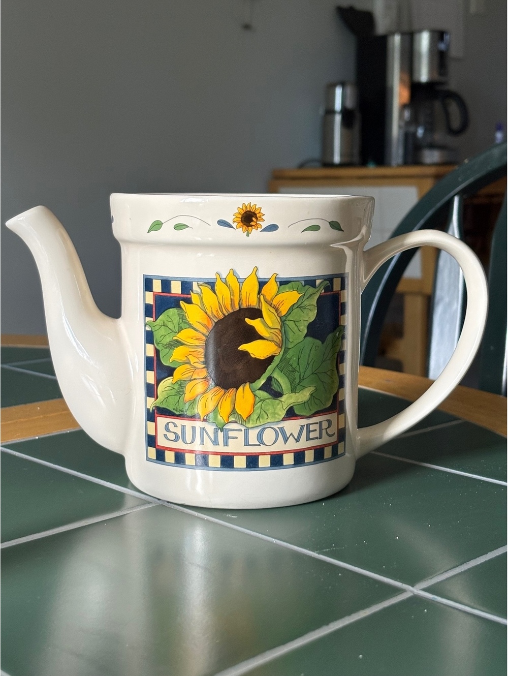 Vintage 90s Susan Winget Sunflower Ceramic Teapot